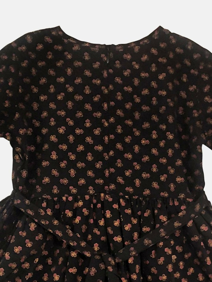 Ahalyaa Black Color Crepe Printed kids Kurta Palazzo Set For Girls