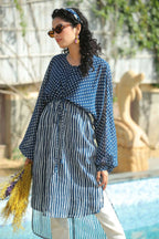 Juniper Women Navy Georgette Bandhani High-Low Tunic - Distacart