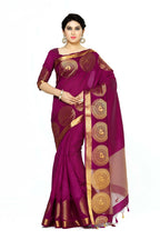 Mimosa Women's Purple Tussar Silk Banarasi Saree - Distacart