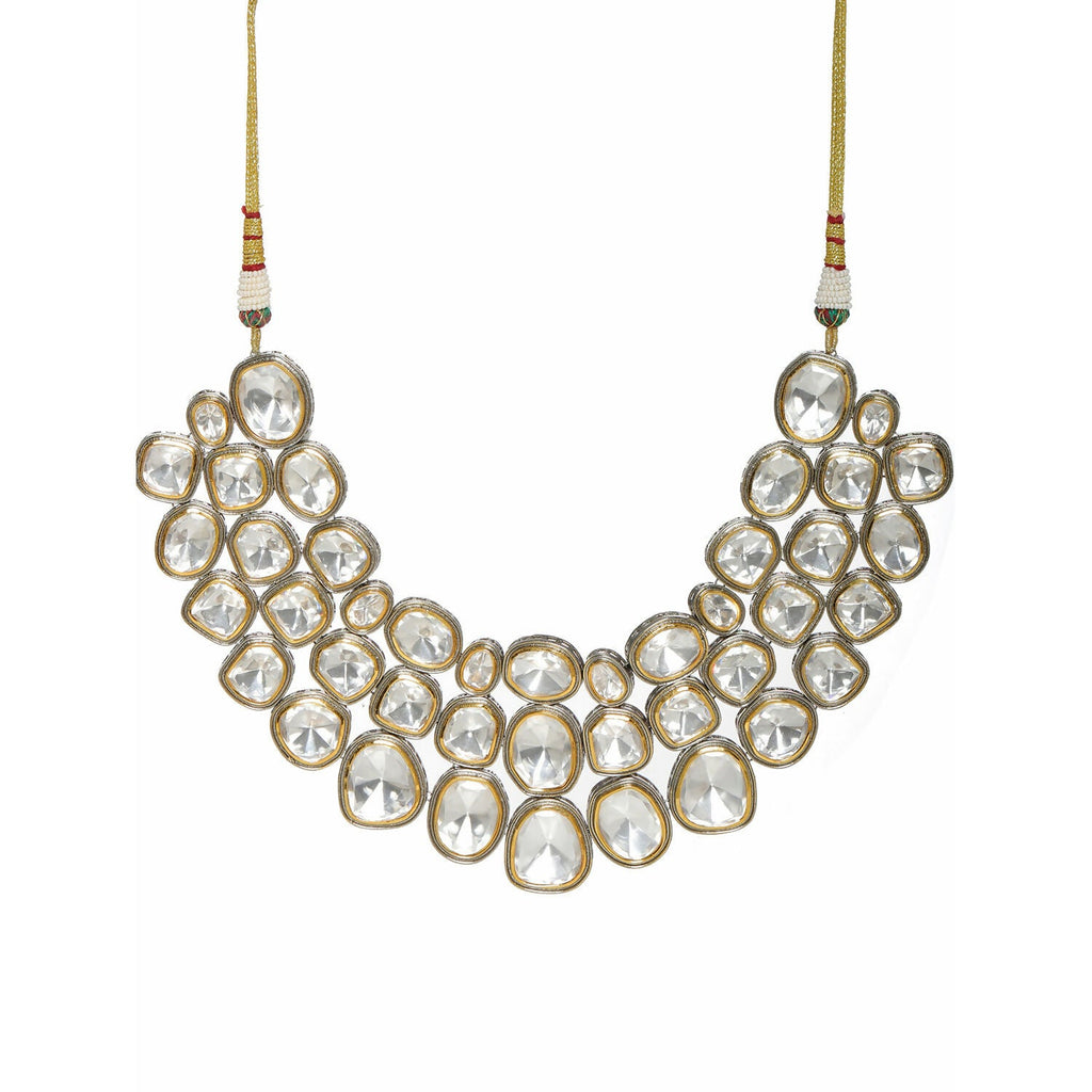 Maharani Layered Choker (Silver) - Ruby Raang