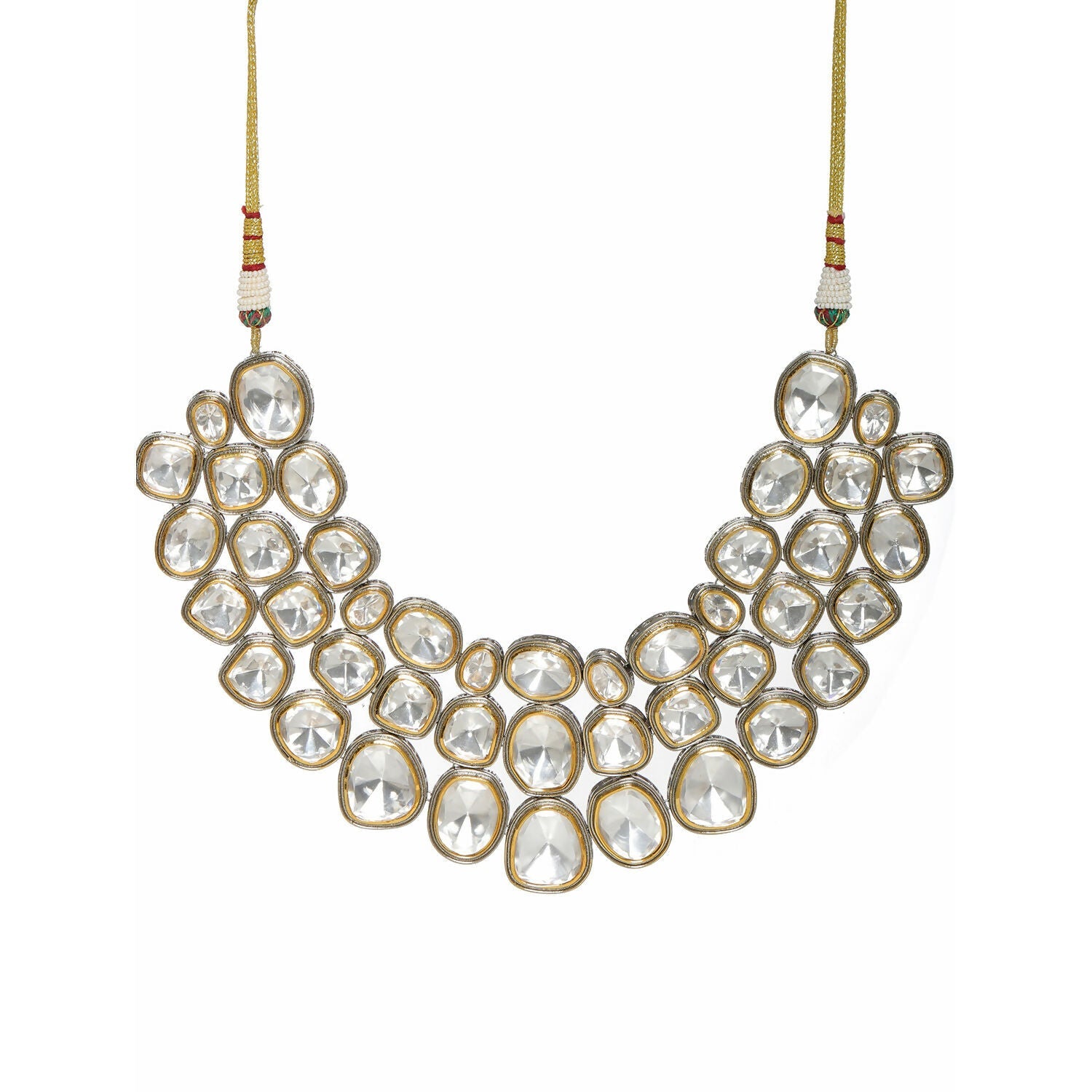 Maharani Layered Choker (Silver) - Ruby Raang