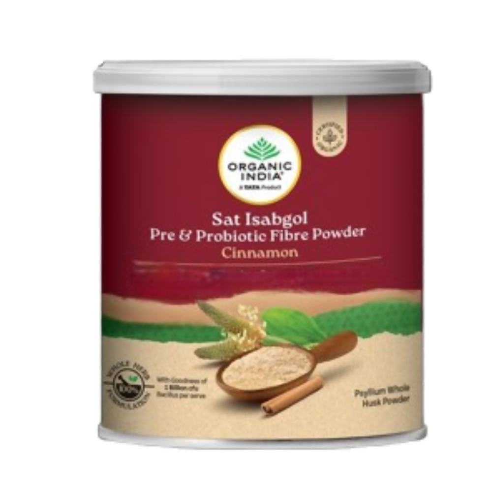 Organic India Sat Isabgol Pre & Probiotic Fibre Powder Cinnamon - Distacart