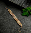 Bling Accessories 4 Rows Fine Brass Metal Chain Necklace With Hand Weaved Glass Crystal