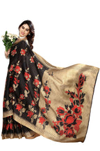 Vamika black Printed Art Silk Saree