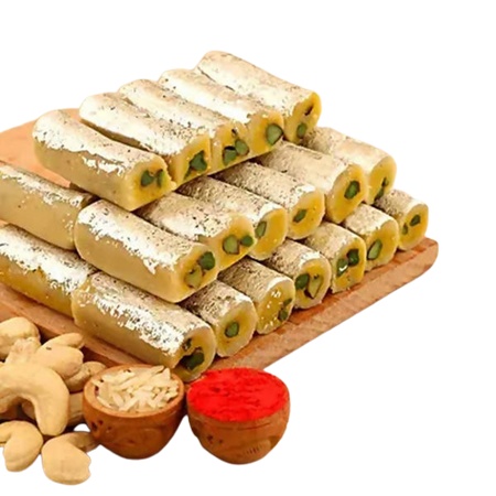 Ganesha Minimal Style Rakhi And Kaju Rolls Box