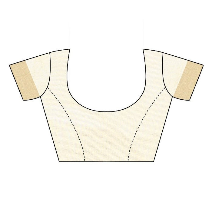 Vamika Cotton Polyester Silk Weaving Cream Blouse