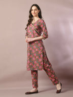 Myshka Women's Multi Printed Cotton Straight Party Kurta Set