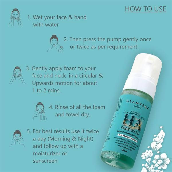 Glamveda Hyaluronic Acid Hydra Boost Foaming Face Wash