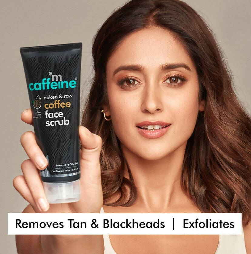 mCaffeine Naked & Raw Coffee Face Scrub with Walnut for Fresh Glow - Distacart