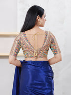 Joban Fashion Light-Gold Shift Elbow Sleeveless Back Open Blouse