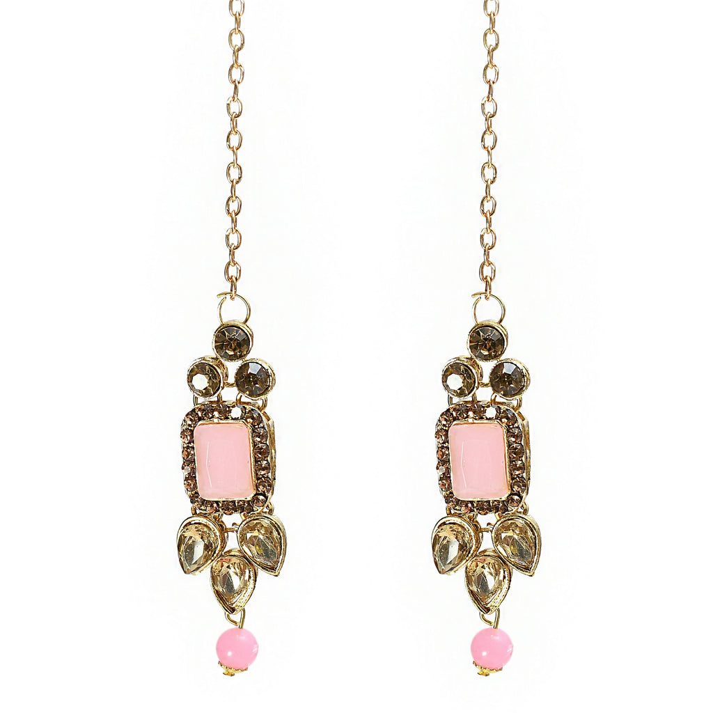 Mominos Fashion Johar Kamal Gold-Plated Brass Finish Kundan/Stone Choker For Women (Baby Pink) - Distacart