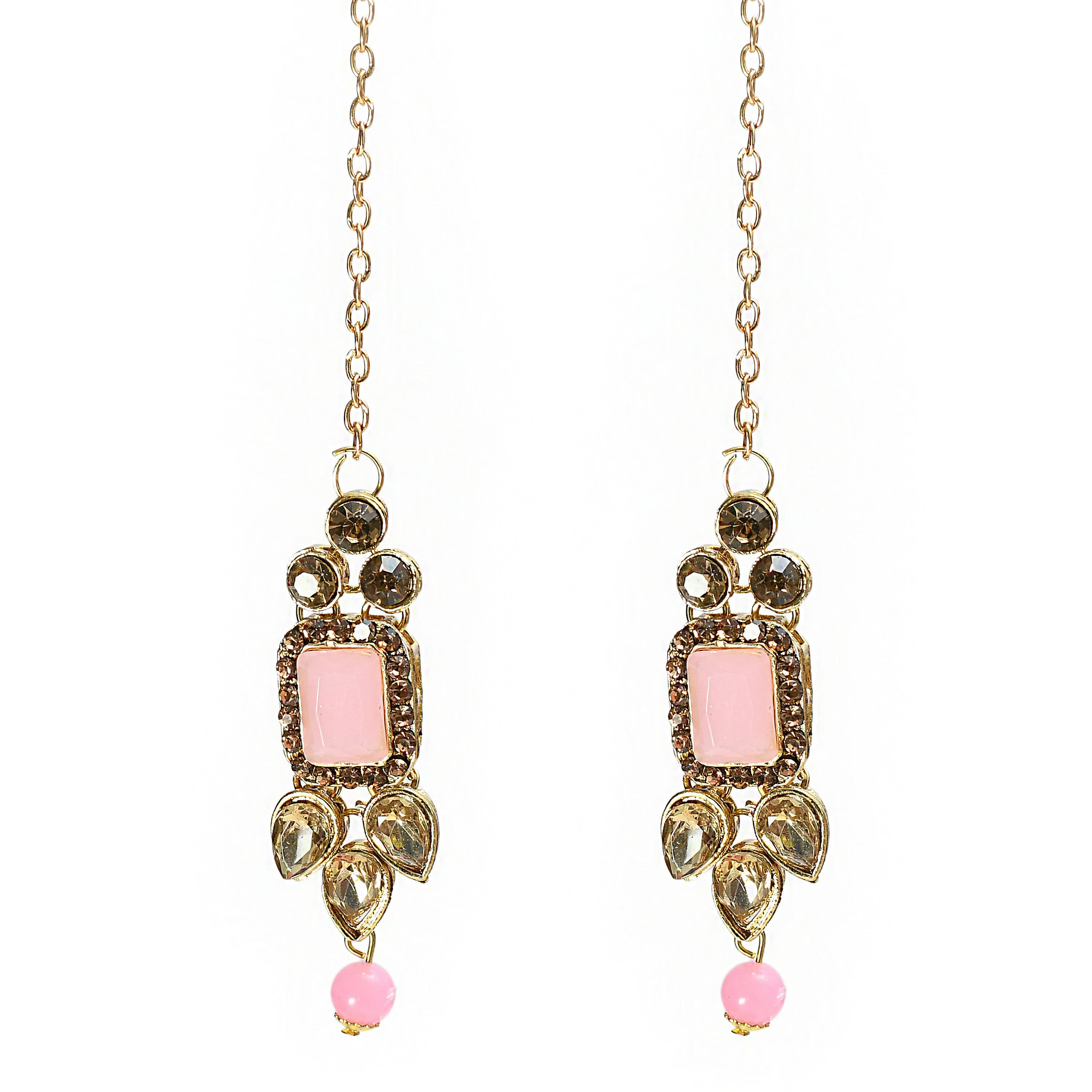 Mominos Fashion Johar Kamal Gold-Plated Brass Finish Kundan/Stone Choker For Women (Baby Pink) - Distacart