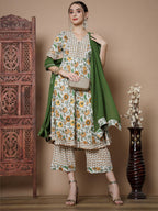Myshka Women's Multi Anarkali Kurta & Palazzos With Dupatta