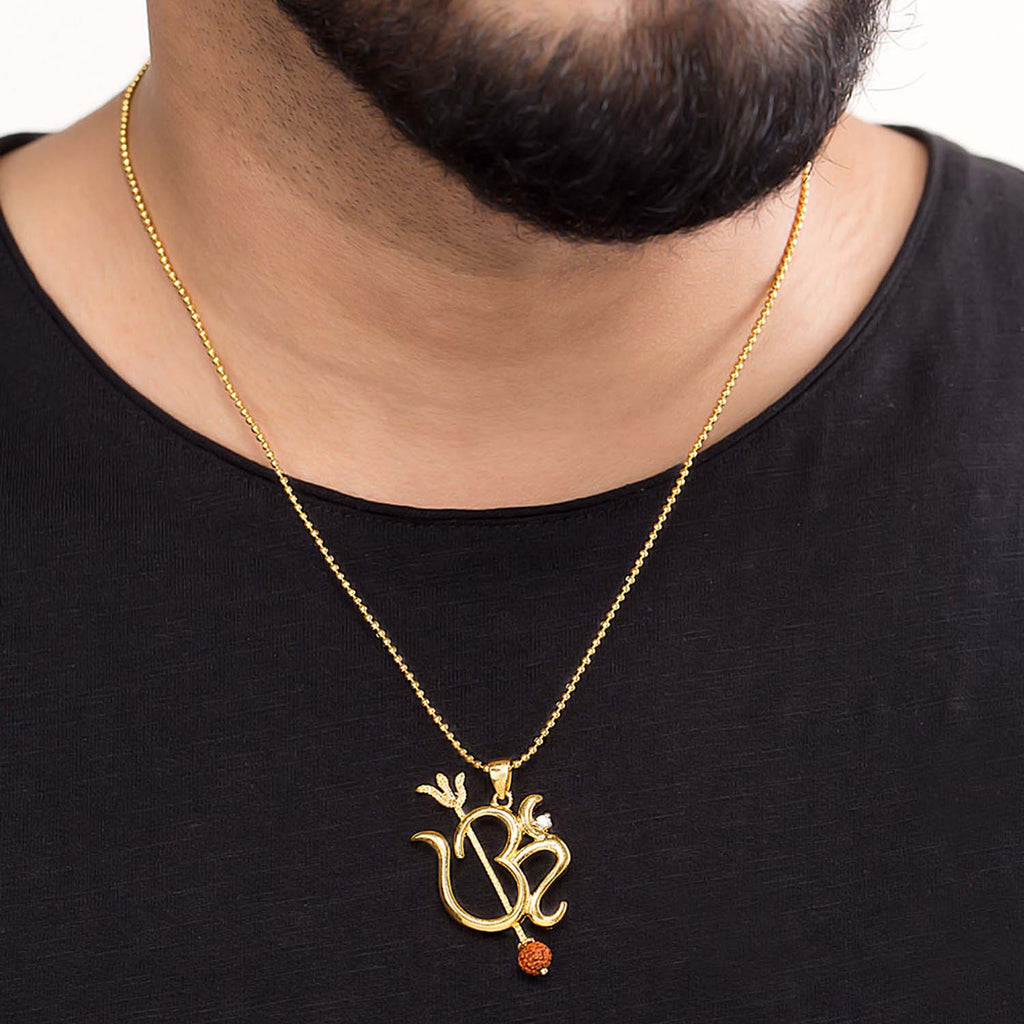 trueBrowns X Voylla Rudraksha Studded 'OM' Rakhi-Pendant - Distacart