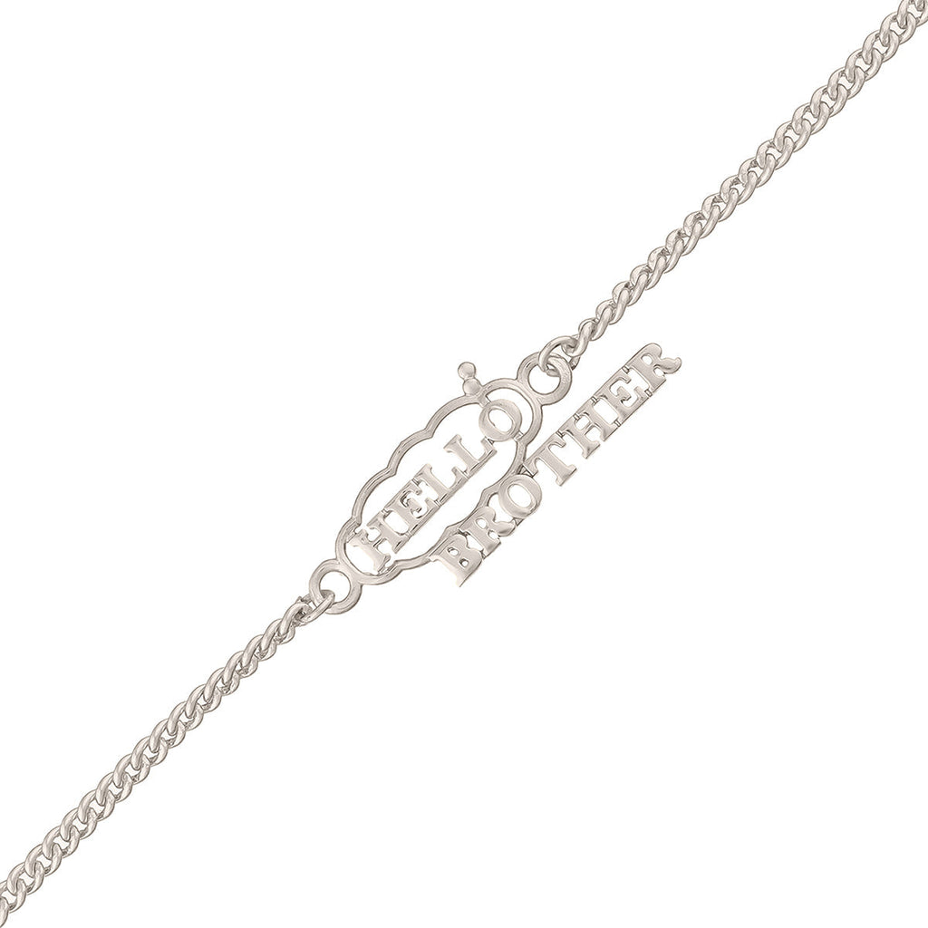 trueBrowns X Voylla Stylish Hello Brother Silver Tone Bracelet Rakhi - Distacart