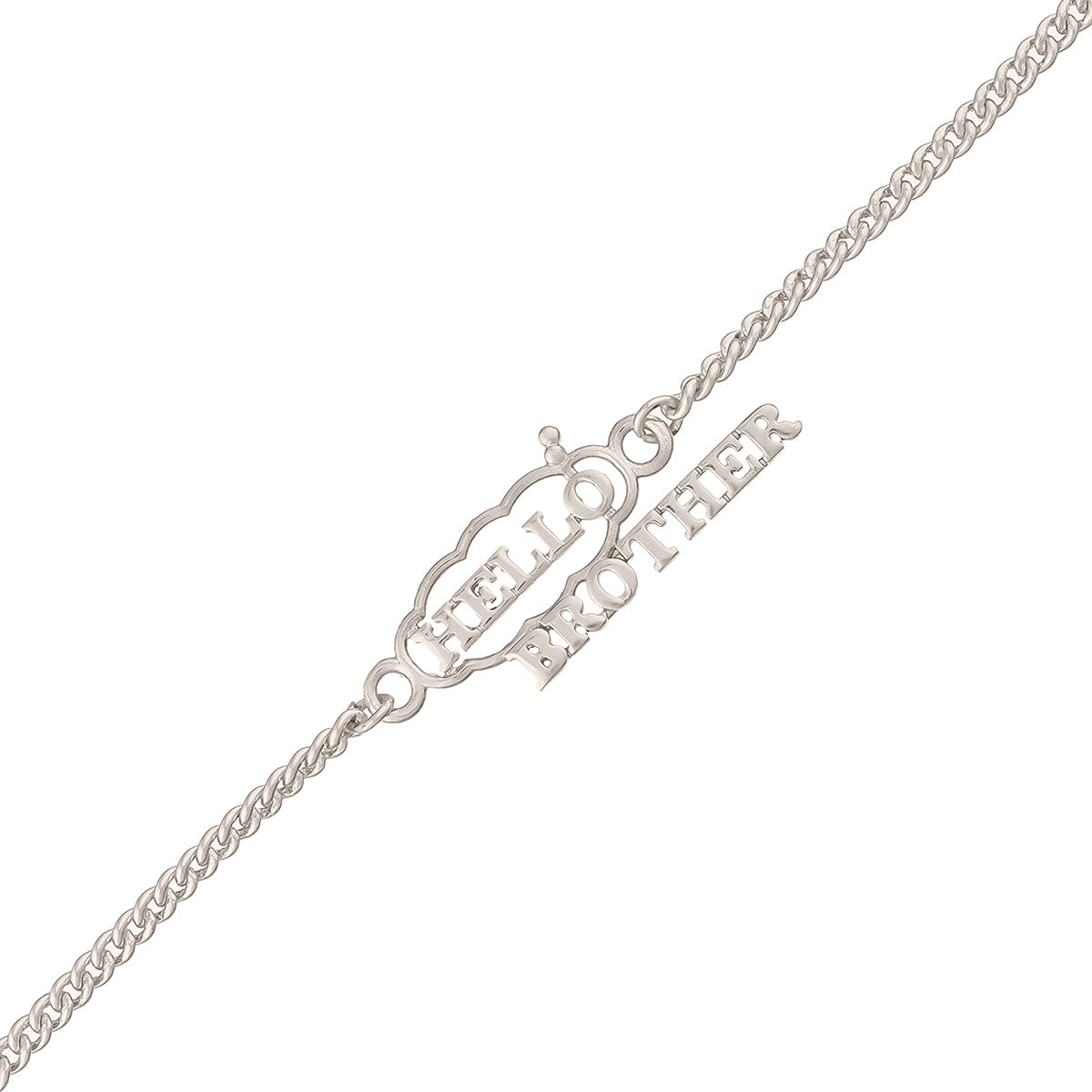 trueBrowns X Voylla Stylish Hello Brother Silver Tone Bracelet Rakhi - Distacart