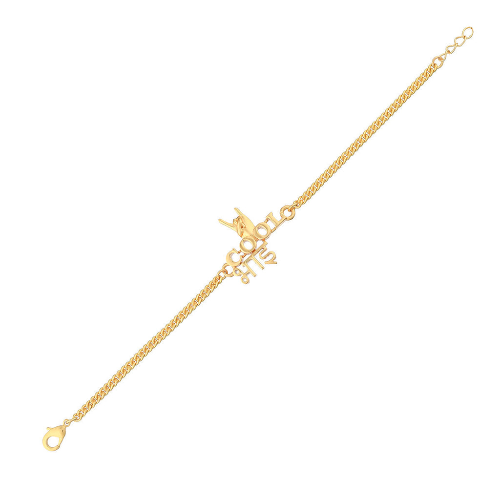 trueBrowns Gold Tone Cool Bhai Bracelet Style Rakhi - Distacart
