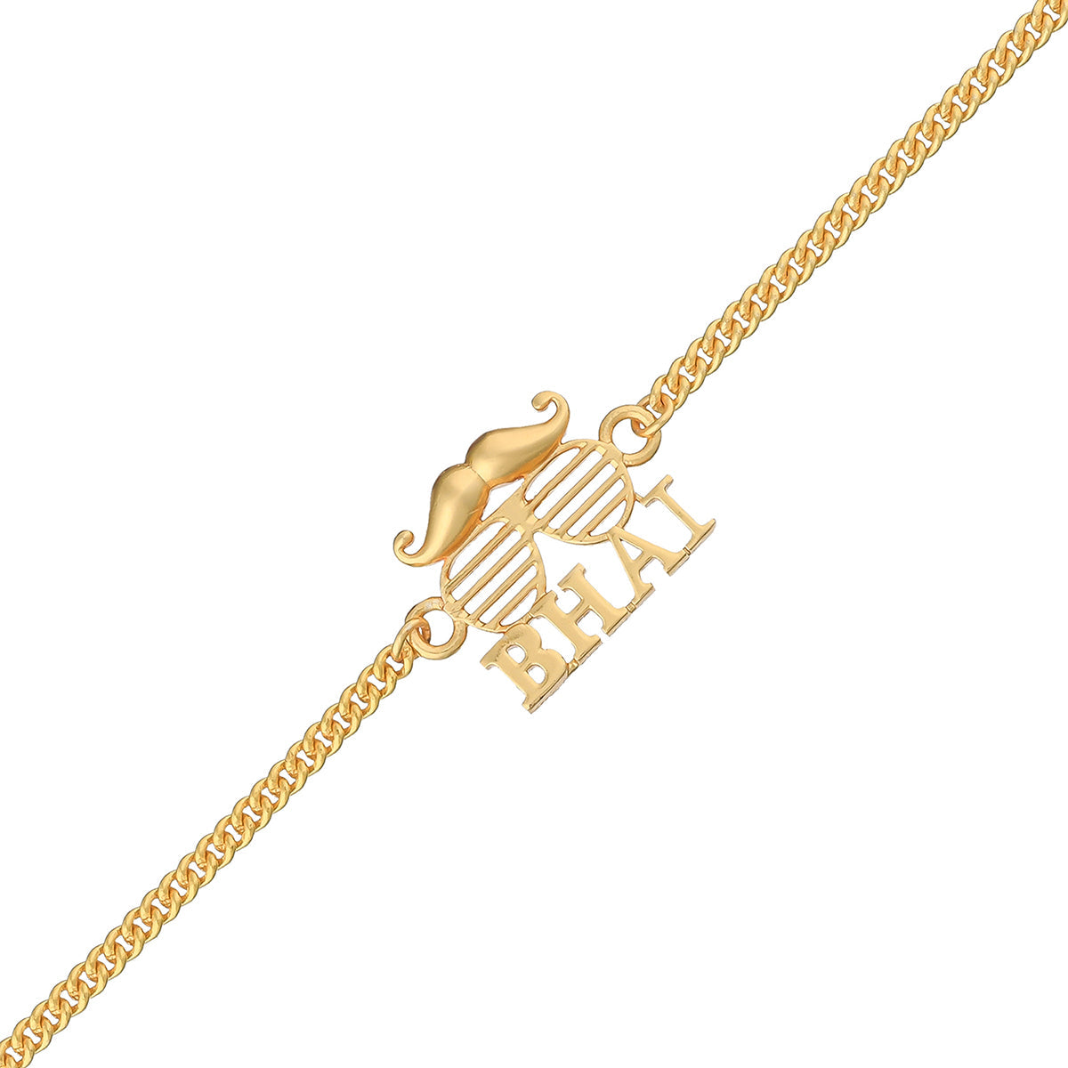 trueBrowns Bhai Gold Tone Bracelet Style Rakhi - Distacart