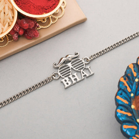 trueBrowns Exclusive Silver Plated BHAI Bracelet Style Rakhi