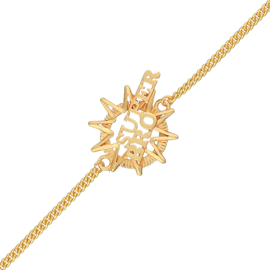 trueBrowns X Voylla Super Bro Fabulous Gold Tone Rakhi - Distacart