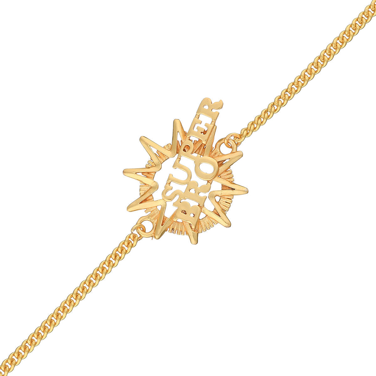 trueBrowns X Voylla Super Bro Fabulous Gold Tone Rakhi - Distacart