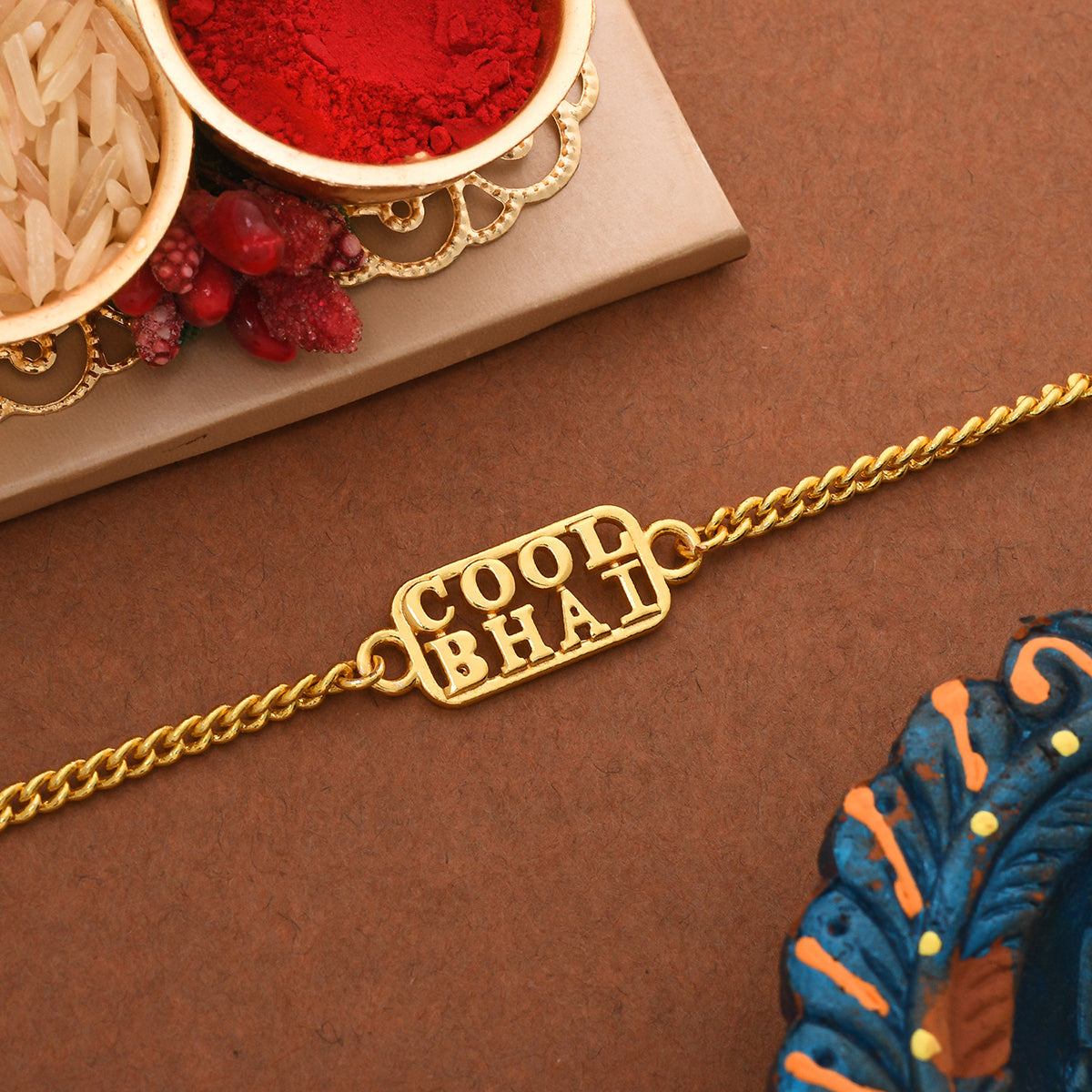 trueBrowns Cool Bhai Gold Tone Bracelet Style Rakhi - Distacart