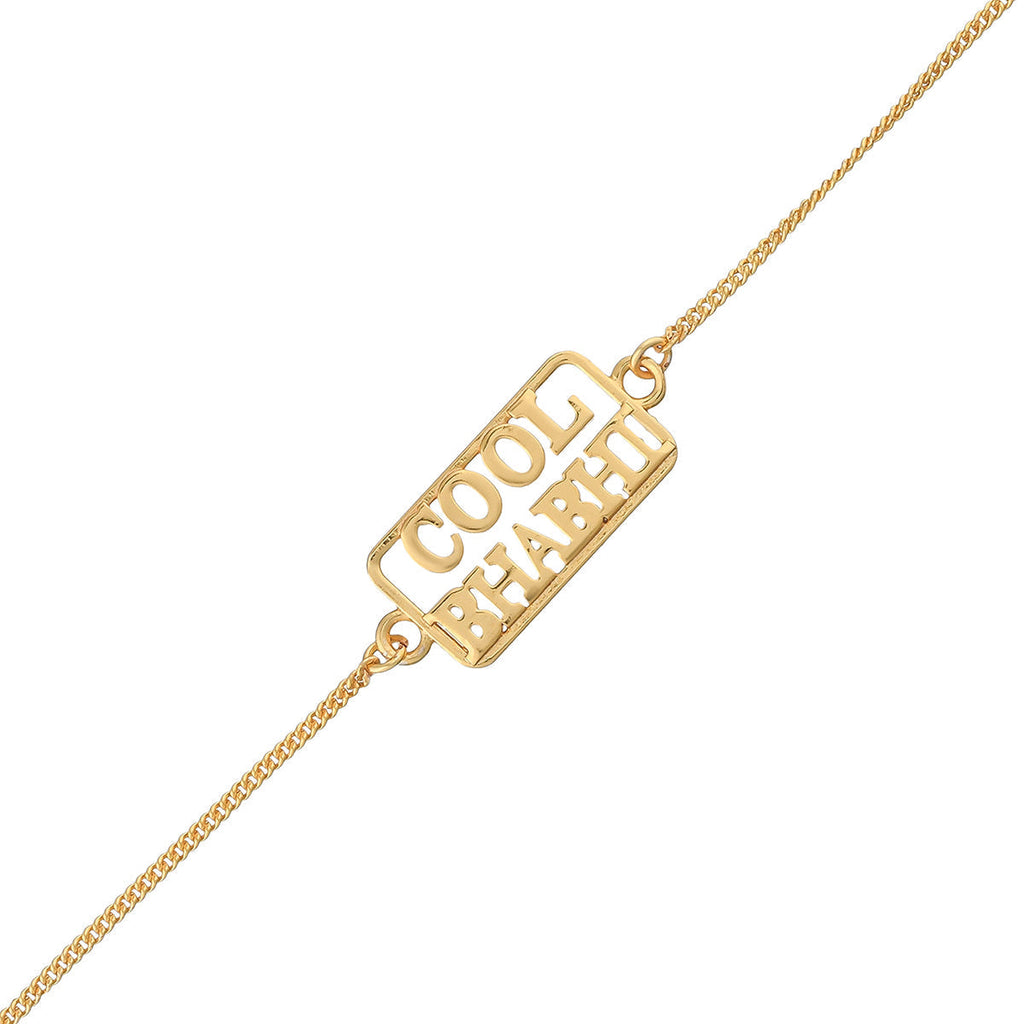 trueBrowns Stylish Gold-Polished Cool Bhabhi Bracelet Rakhi - Distacart