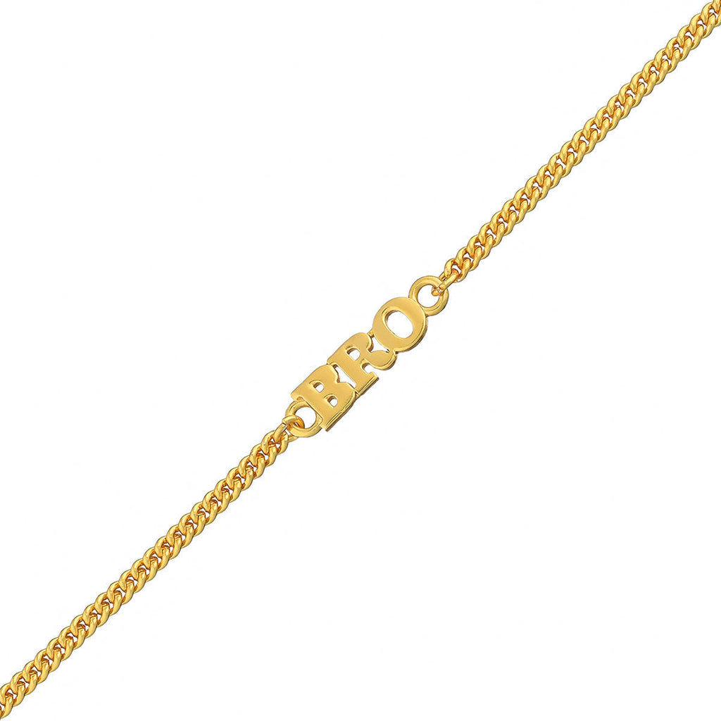trueBrowns Gold Tone Fashionable BRO Rakhi - Distacart