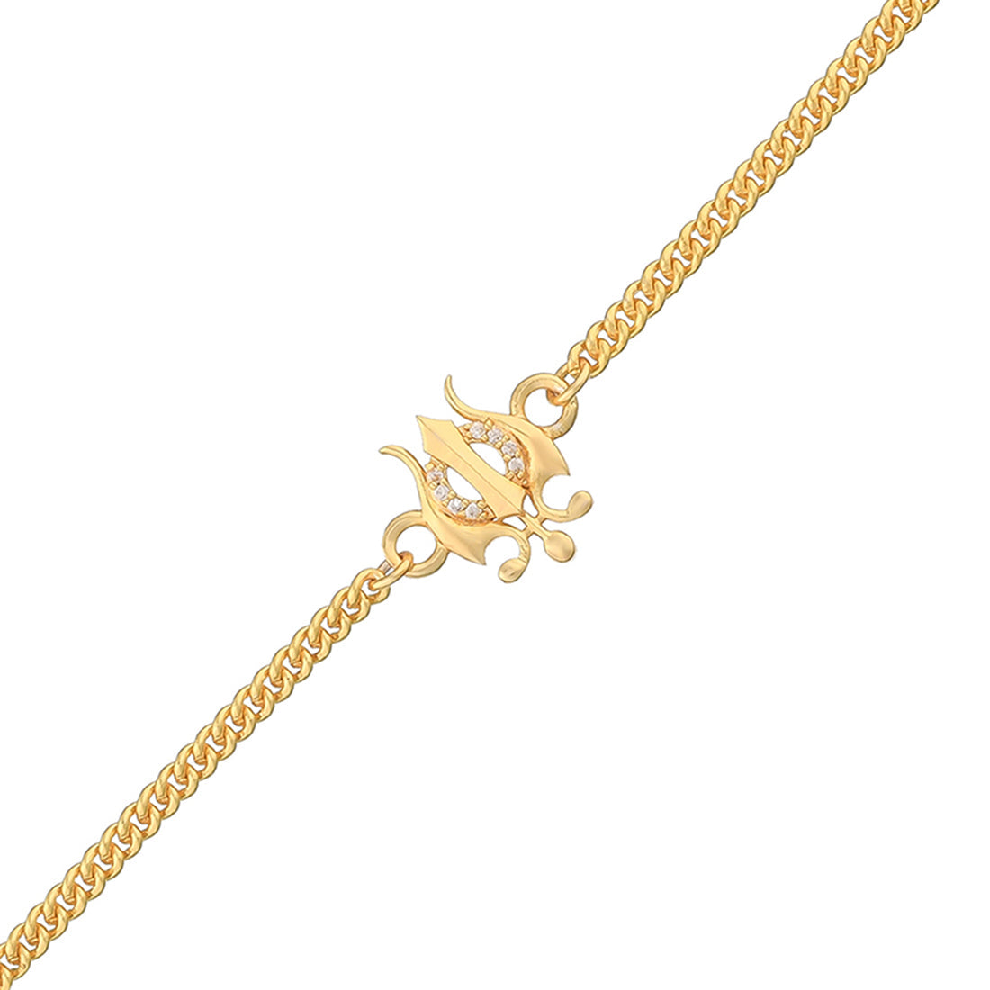 trueBrowns Yellow Gold-Polished Trishul Bracelet Rakhi - Distacart