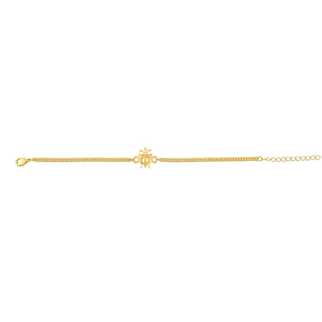 trueBrowns Yellow Gold-Polished Trishul Bracelet Rakhi - Distacart