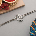 trueBrowns Trishul Silver Tone Bracelet Rakhi - Distacart