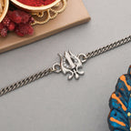 trueBrowns Trishul Silver Tone Bracelet Rakhi - Distacart