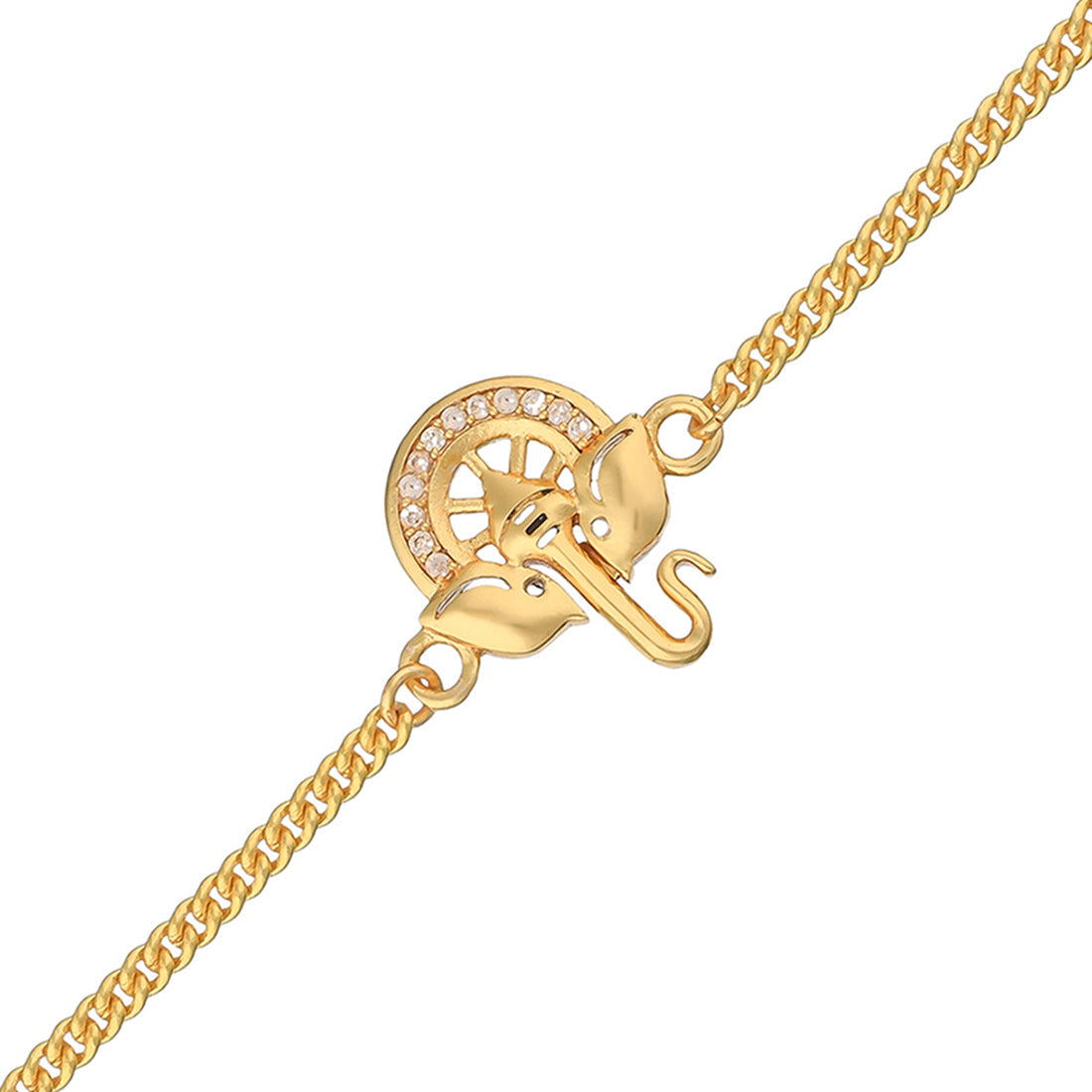 trueBrowns Gold Tone Ganesha Bracelet Style Rakhi - Distacart