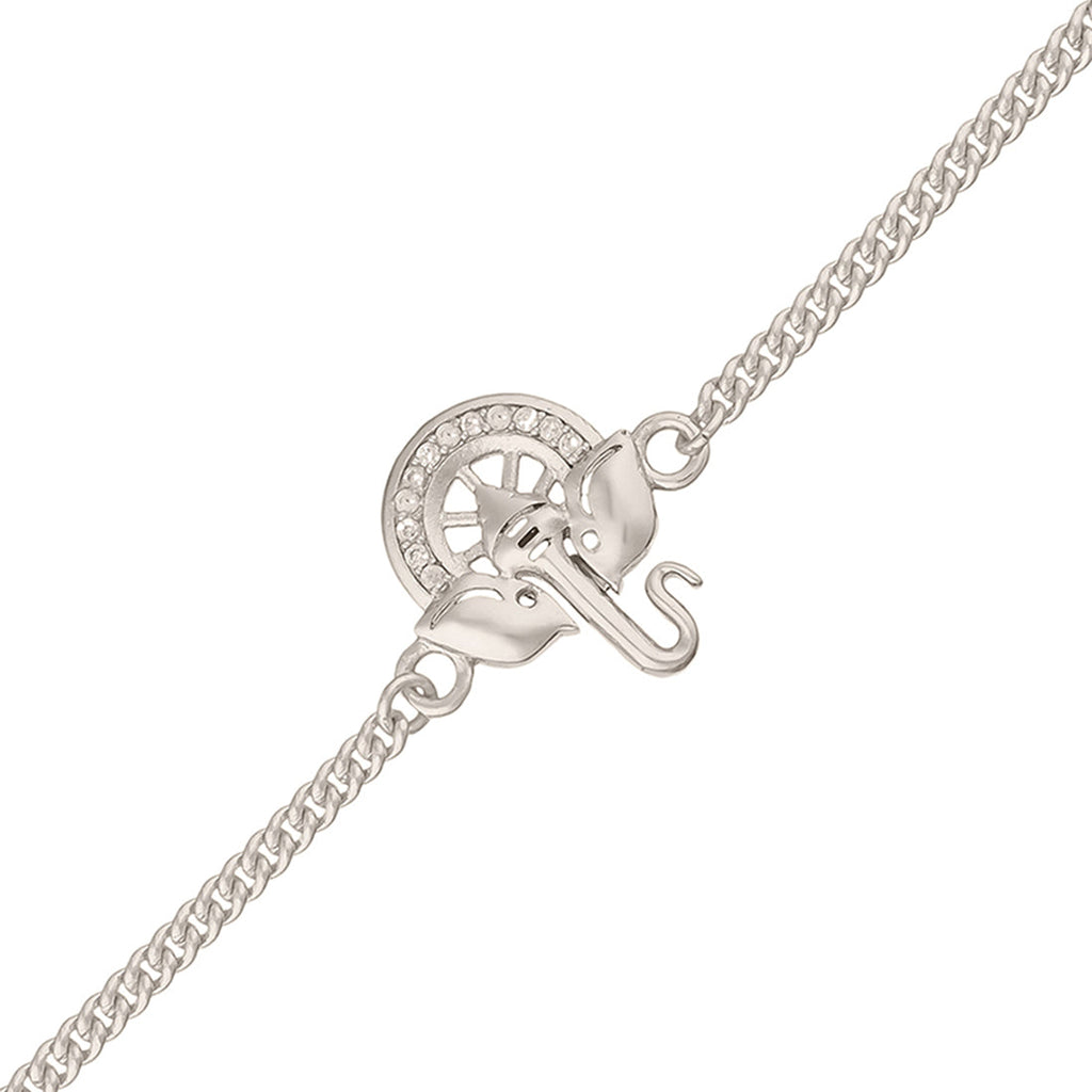 trueBrowns Silver Tone Ganesha Bracelet Rakhi - Distacart