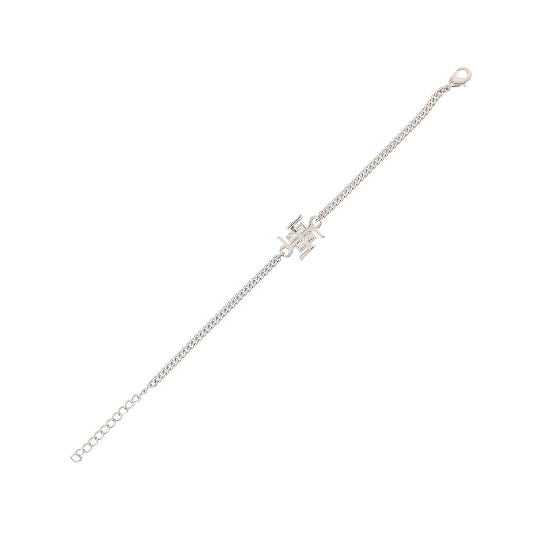 trueBrowns Auspicious Swastik Motif Silver Tone Bracelet Rakhi - Distacart