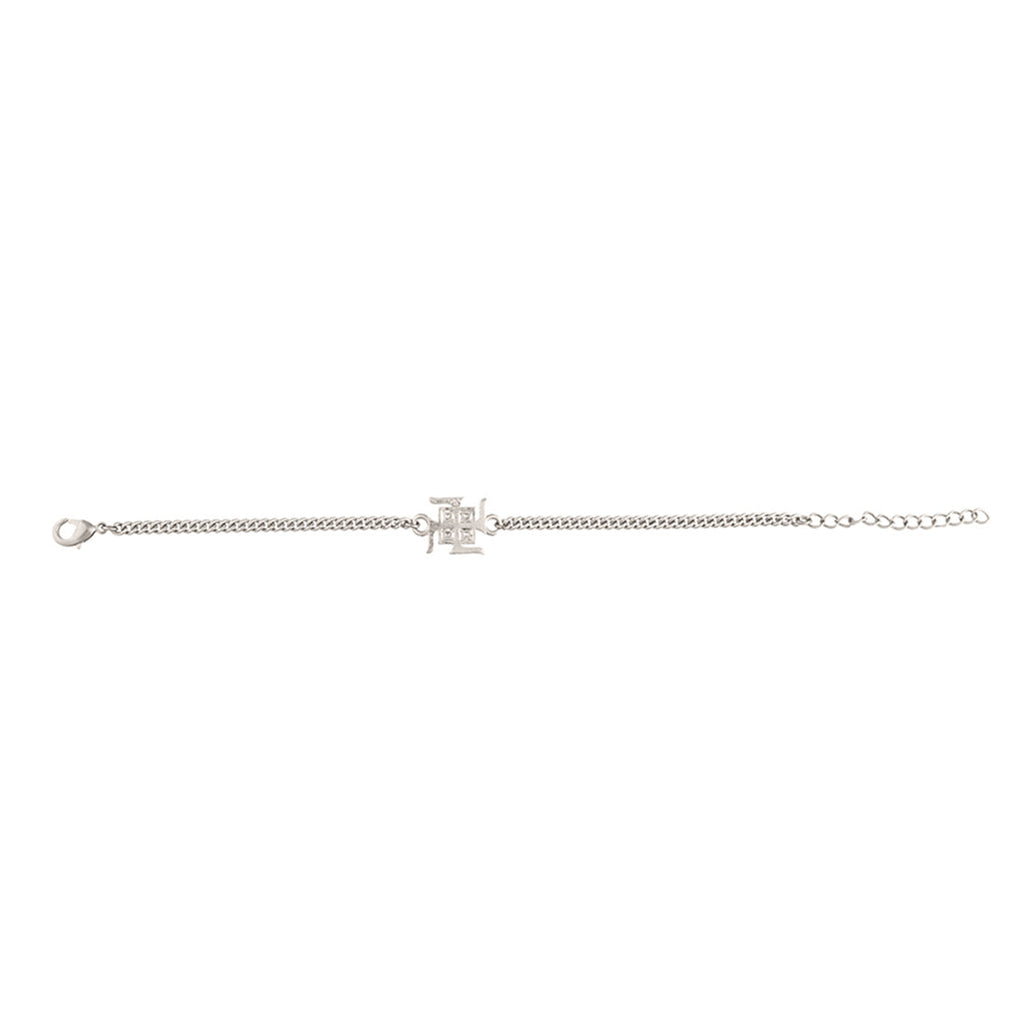trueBrowns Auspicious Swastik Motif Silver Tone Bracelet Rakhi - Distacart