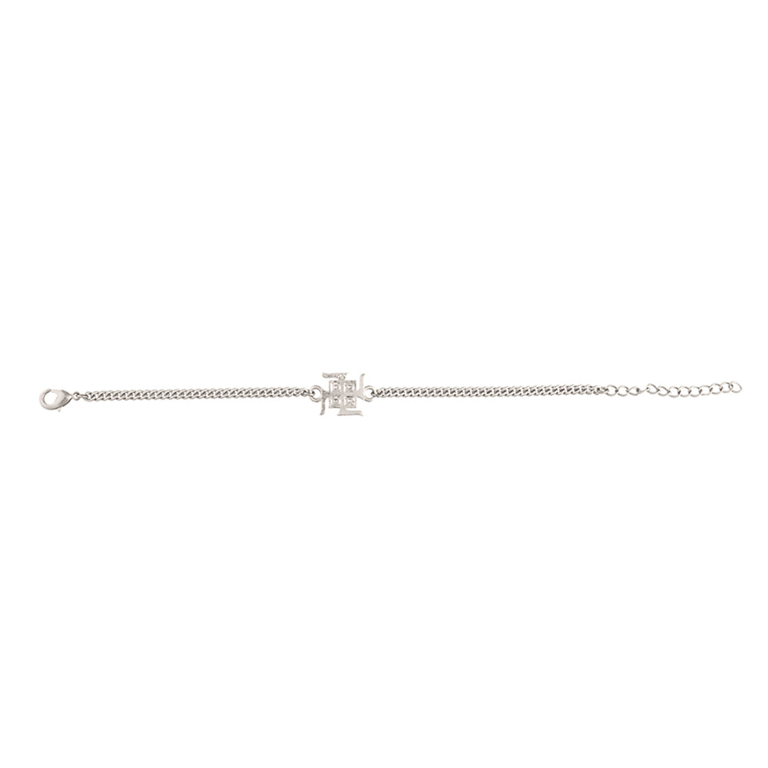trueBrowns Auspicious Swastik Motif Silver Tone Bracelet Rakhi - Distacart