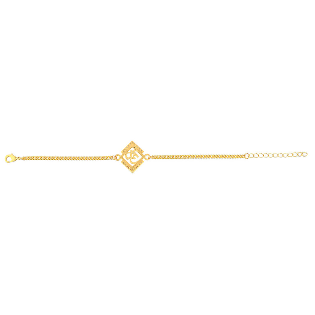 trueBrowns Gold Tone Auspicious OM Bracelet Rakhi - Distacart