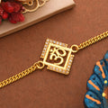 trueBrowns Gold Tone Auspicious OM Bracelet Rakhi - Distacart
