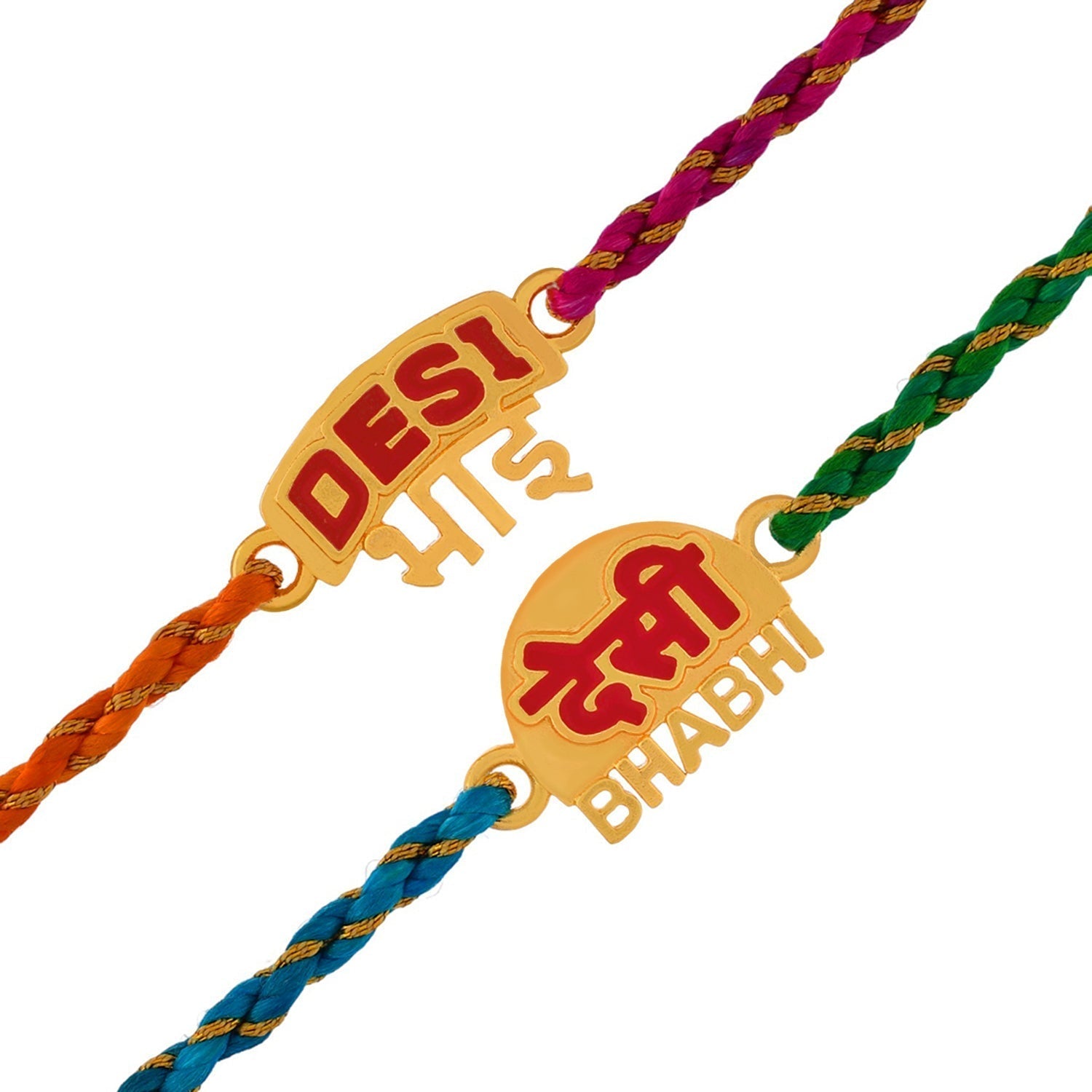 trueBrowns X Voylla Desi Bhai-Bhabhi Multi Color Thread Lumba Rakhi Combo For Bhaiya Bhabhi - Distacart