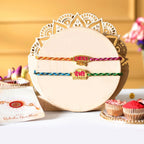 trueBrowns X Voylla Desi Bhai-Bhabhi Multi Color Thread Lumba Rakhi Combo For Bhaiya Bhabhi - Distacart