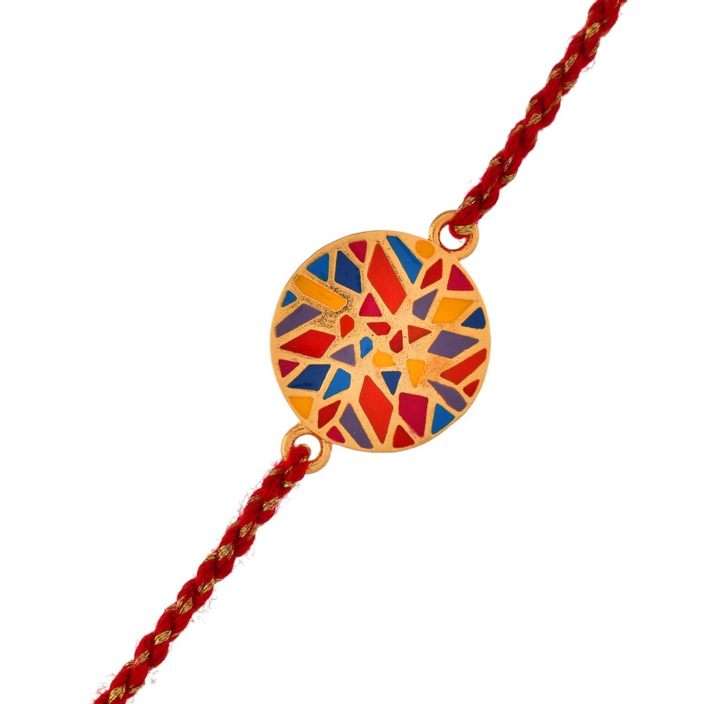 trueBrowns X Voylla Abstract Mosaic Multi-Color Enamel Rakhi For Brother - Distacart