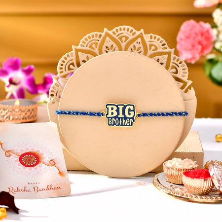 trueBrowns X Voylla Navy Blue Enamel Big Brother Rakhi For Brother
