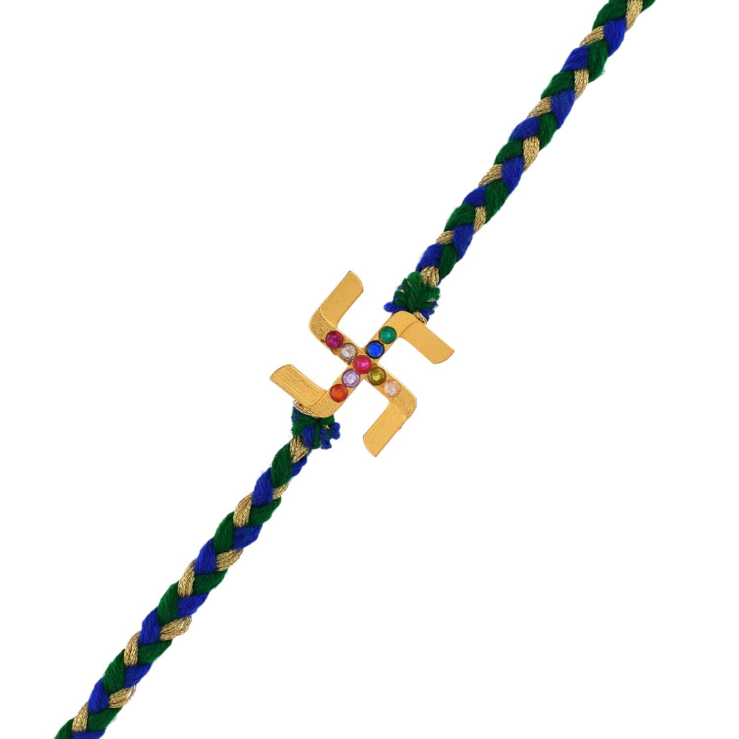 trueBrowns X Voylla Gold Navratan Swastik Rakhi For Brother - Distacart