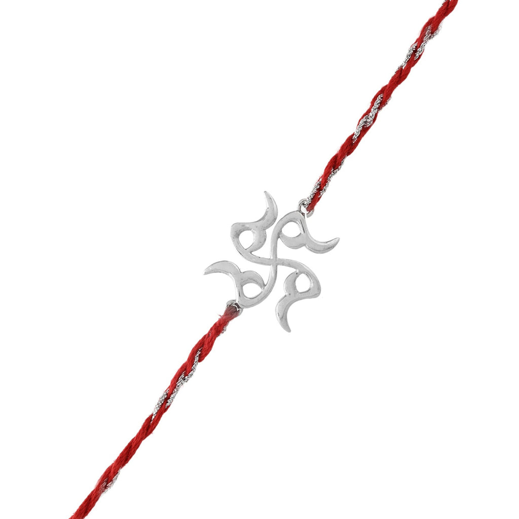 trueBrowns X Voylla Sterling Silver Stylized Swastik Rakhi - Distacart