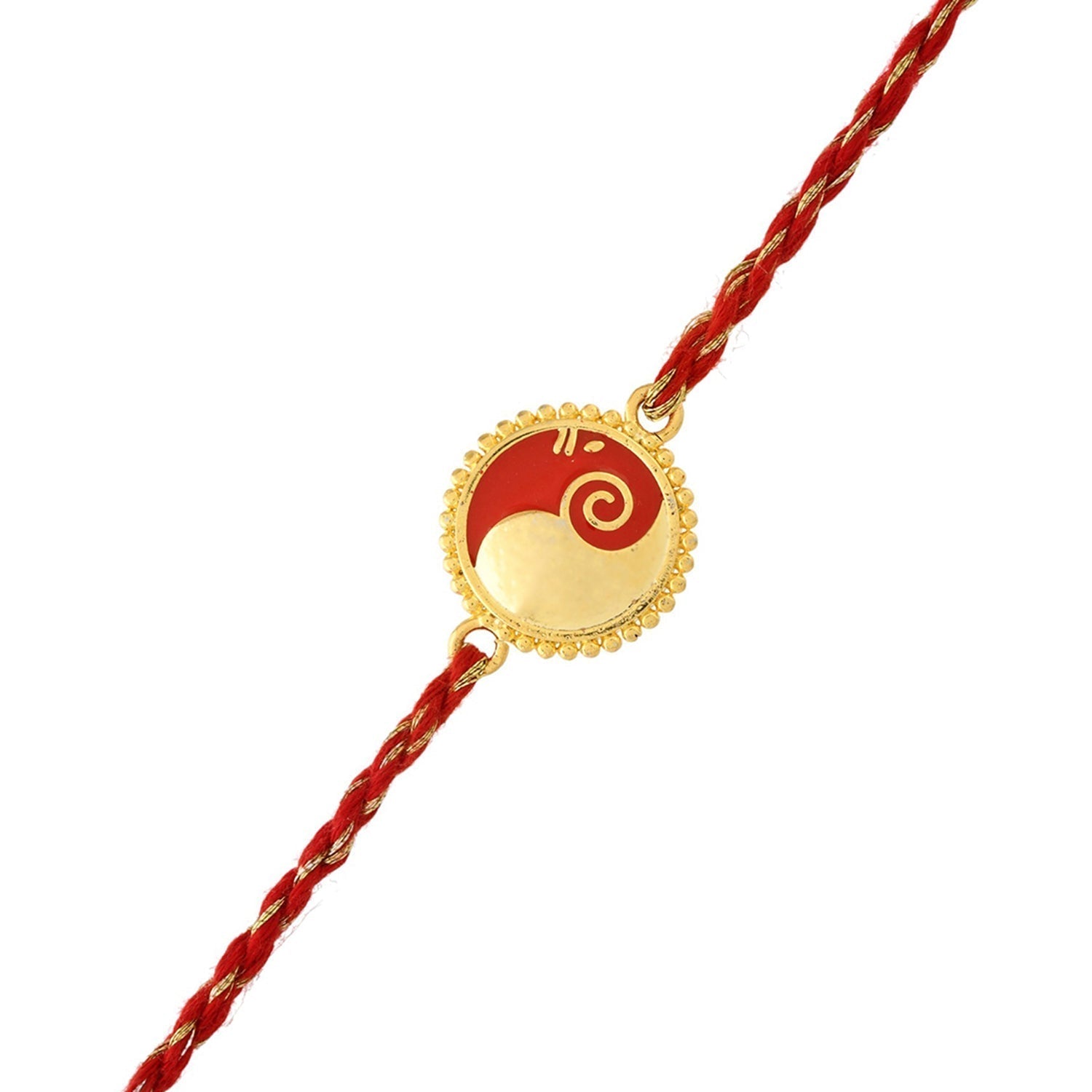 trueBrowns Gold Tone Sterling Silver Stylized Ganesha Rakhi - Distacart