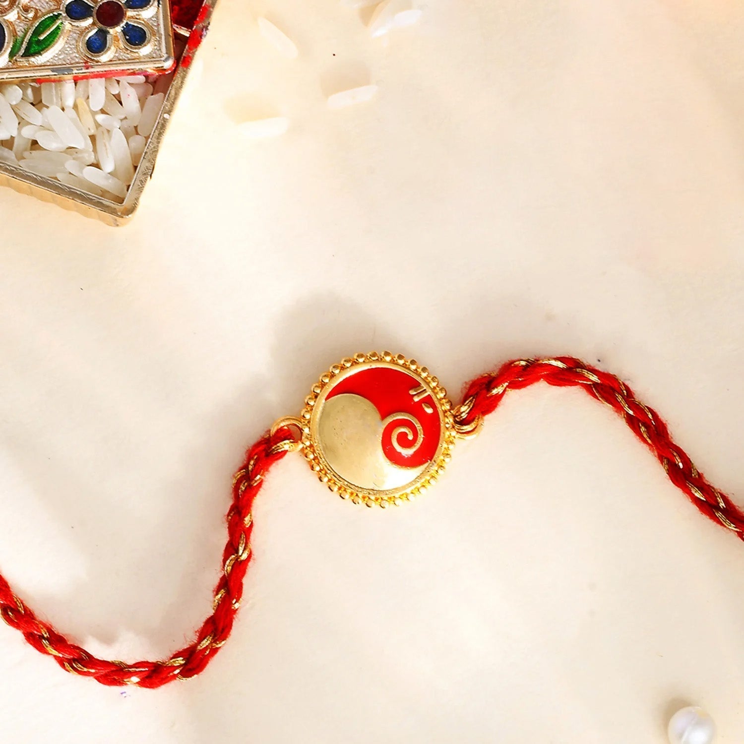 trueBrowns Gold Tone Sterling Silver Stylized Ganesha Rakhi - Distacart