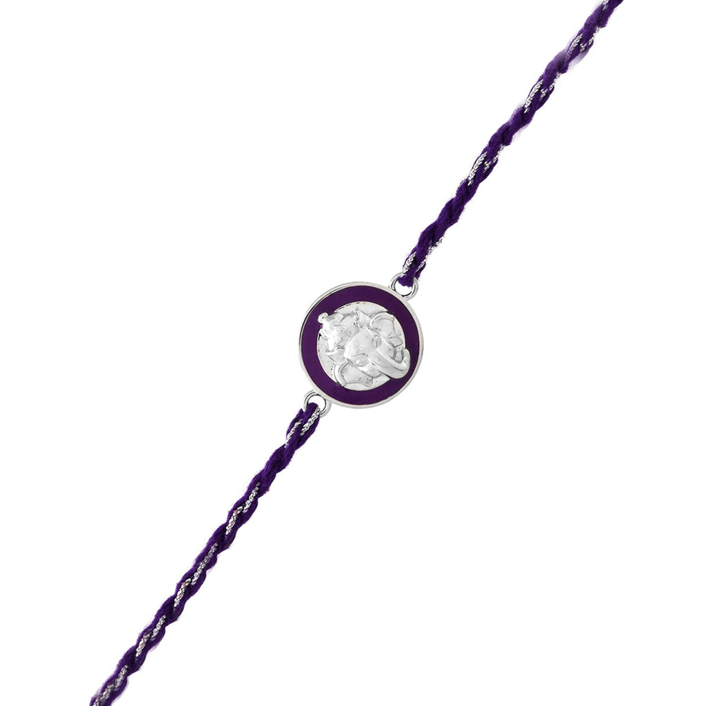trueBrowns Sterling Silver Purple Ganesha Rakhi - Distacart