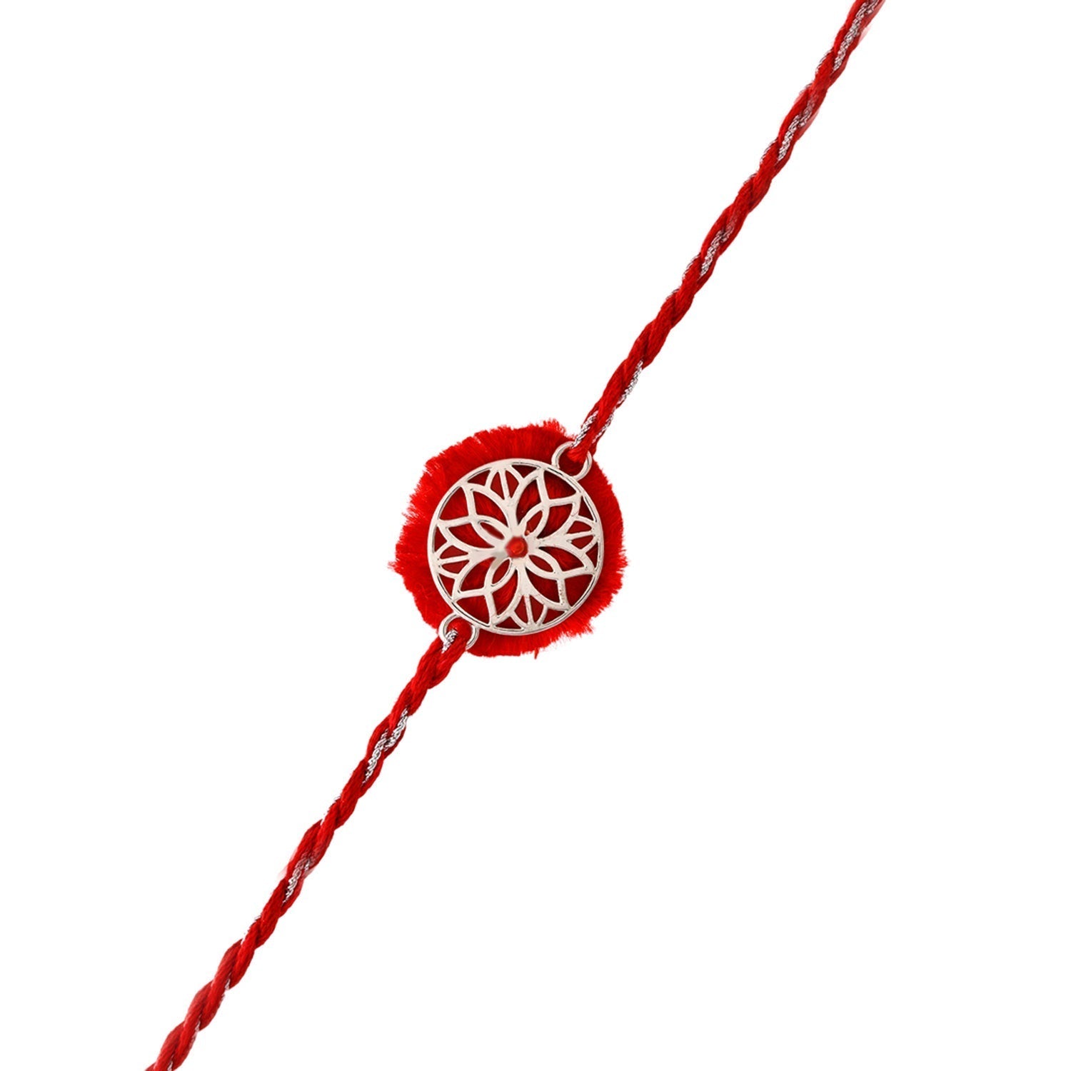 trueBrowns X Voylla Sterling Silver Filigree Red Rakhi - Distacart