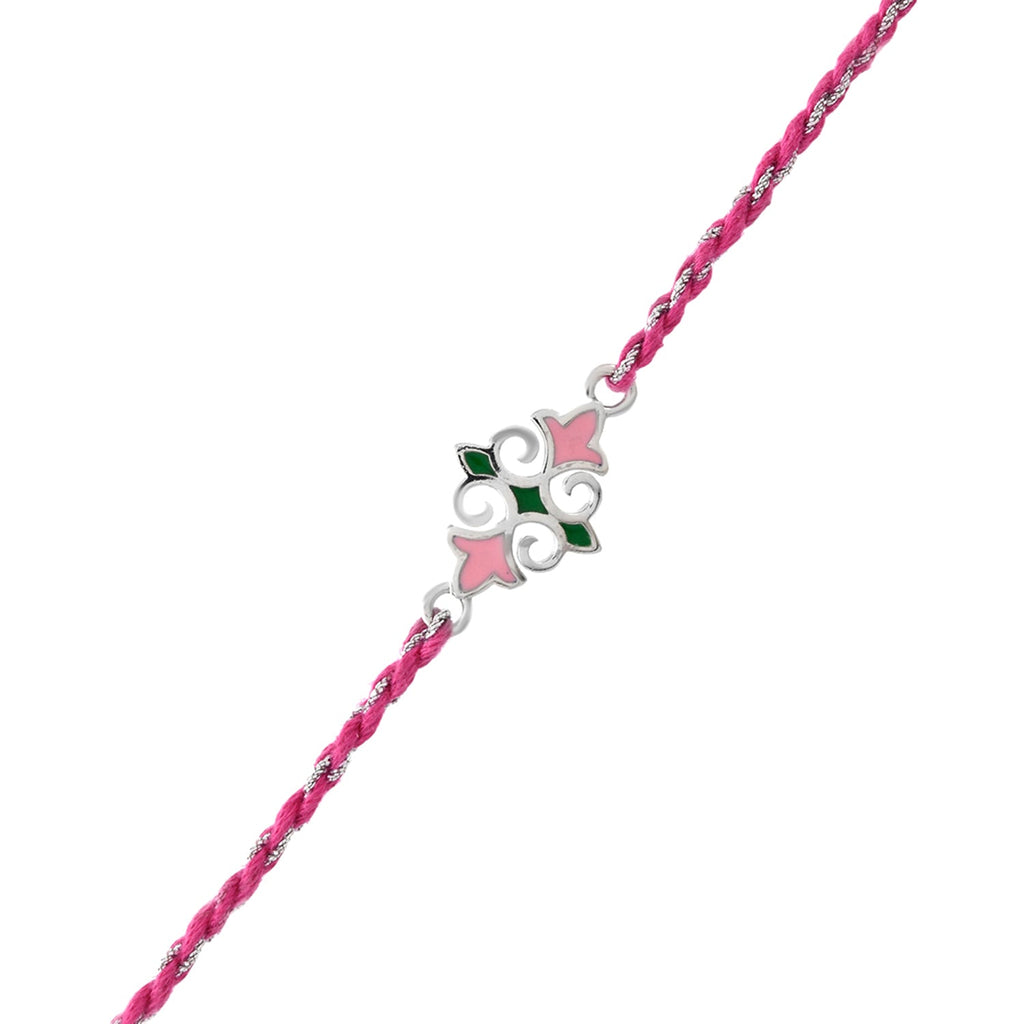 trueBrowns X Voylla Sterling Silver Multicolored Floral Rakhi - Distacart
